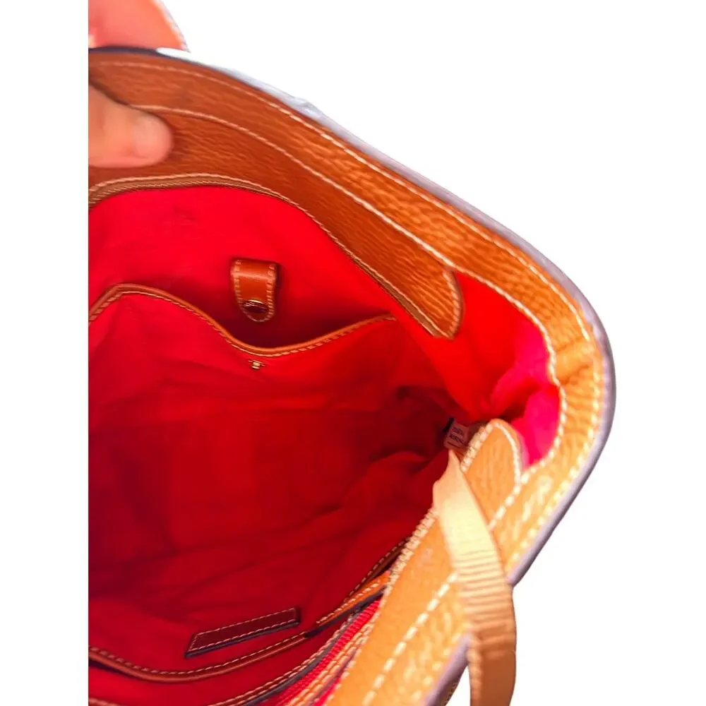 Dooney & Bourke Pebble Grain Leather Tote Bag Cognac Brown